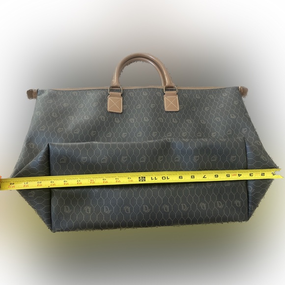 Christian Dior Vintage Honeycomb Weekender Brown Leather Travel Bag - Picture 16 of 17